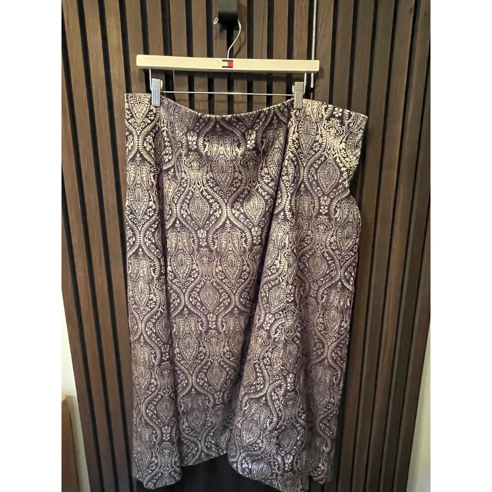 Lela Rose x Lane Bryant - High Low Skirt Black/Silver Cotton Blend Zip - Sz. 24